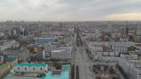 Aerial, Drone Shot, Over The Empty Yekaterinburg 006 Stock Footage 129503114