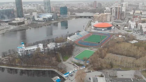 Aerial, Drone Shot, Over The Empty Yekaterinburg 013 Stock Footage 129503181