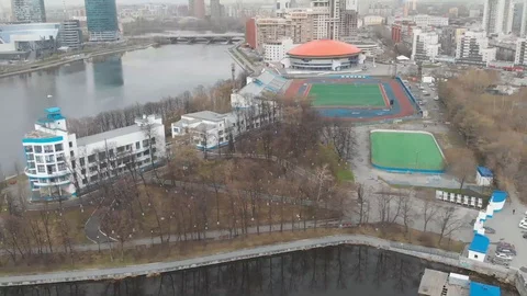 Aerial, Drone Shot, Over The Empty Yekaterinburg 014 Stock-Footage 129503198