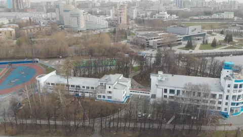 Aerial, Drone Shot, Over The Empty Yekaterinburg 015 Stock Footage 129503209