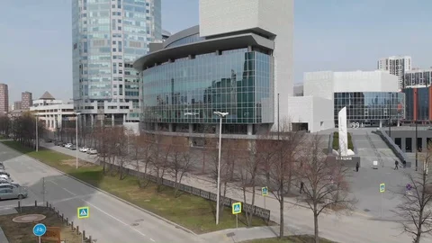 Aerial, Drone Shot, Over The Empty Yekaterinburg 020 Video stock 129503277