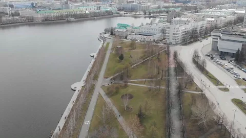 Aerial, Drone Shot, Over The Empty Yekaterinburg 026 Stock Footage 129503399