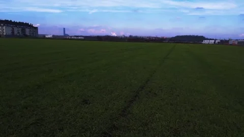 Aerial Drone Shot Over Fields And Construction Site In Wroclaw Poland Footage Stock Footage 246820900