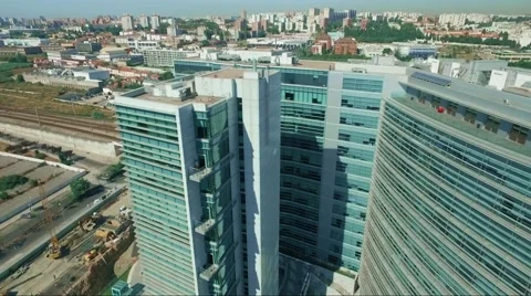 Aerial Drone shot over tech building 動画素材 68747188