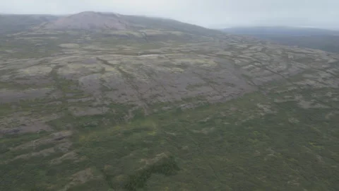 Aerial drone shot of the panoramic landscape view in Iceland. Stock Footage 293086957