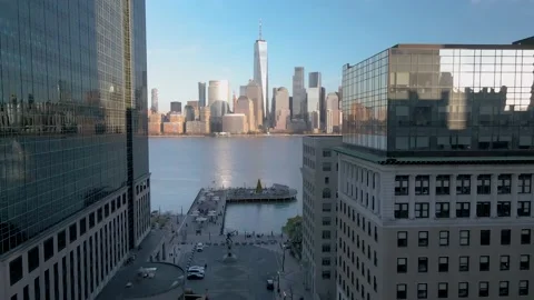 Aerial drone shot passing through the Buildings Video stock 145376610