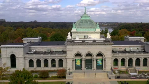 Aerial Drone Shot Please Touch Museum Philadelphia Stock Footage 142234793