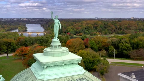 Aerial Drone Shot Please Touch Museum Philadelphia Stock Footage 142234898