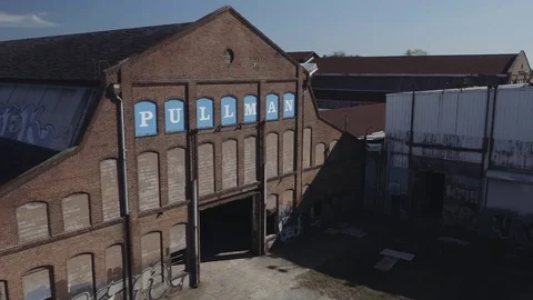 Aerial Drone Shot Pullman pullback from door way back and up Stock Footage 82450951