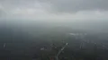 Aerial drone shot raining and thick clouds in Bali village landscape 4k or 4k+ Resolution