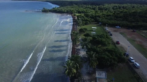 Aerial Drone Shot Retreating on an Empty Beach in the Caribbean Stock Footage 273835165