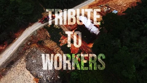 Aerial Drone Shot Road Construction Site Motion Background Stock Footage 346858624