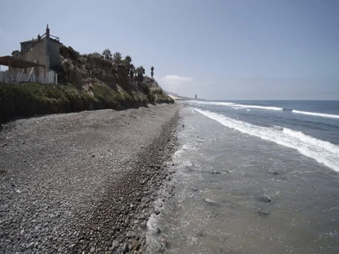 Aerial Drone shot of Rosarito Beach Stock Footage