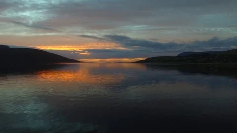 Aerial Drone Shot of Sunset over Summer Isles Video stock 80930042