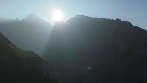 Aerial drone shot of sunset over Pico Juan Fría in Picos de Europa, Spain Vídeos de archivo 340547075