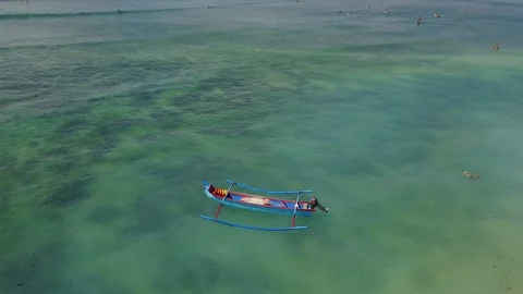 Aerial Drone Shot Thomas Beach Uluwatu Bali Video stock 101791002