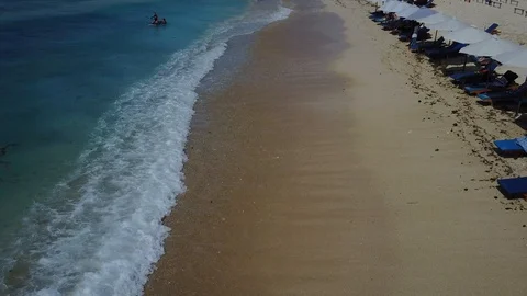 Aerial Drone Shot Thomas Beach Uluwatu Bali Stock Footage 101791389