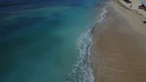 Aerial Drone Shot Thomas Beach Uluwatu Bali Stock Footage 101791394