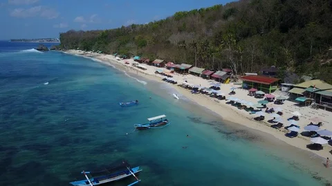Aerial Drone Shot Thomas Beach Uluwatu Bali Stock Footage 102189409