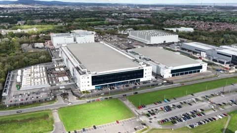 Aerial Drone Shot Of Vantage Data Center In Newport Stock Footage 346186359