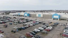 Walmart Supercenter Escalators Transport Customers Parking Stock