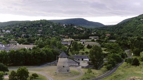 Aerial drone shot of a windmill Stock Footage 124739483