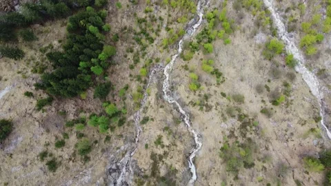Aerial Drone Shots of Alpine Creeks at Offensee Lake, Austria Stock Footage 220509727