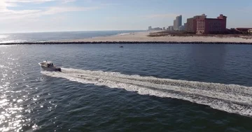 Aerial Drone Shots Chasing Yachts in the Gulf of Mexico Stock Footage 85771337