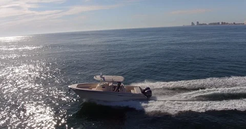 Aerial Drone Shots Chasing Yachts in the Gulf of Mexico Stock Footage 85771537