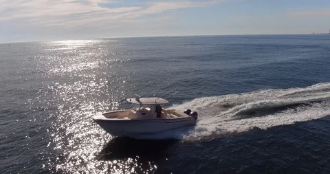 Aerial Drone Shots Chasing Yachts in the Gulf of Mexico Stock Footage 85772524