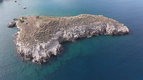 Aerial drone shot.View of famous beach in the summer, Crete, Greece. Famous beac Stock Footage 292013507
