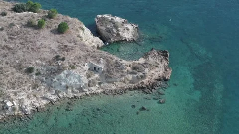 Aerial drone shot.View of famous beach in the summer, Crete, Greece. Famous beac Stock Footage 292808137