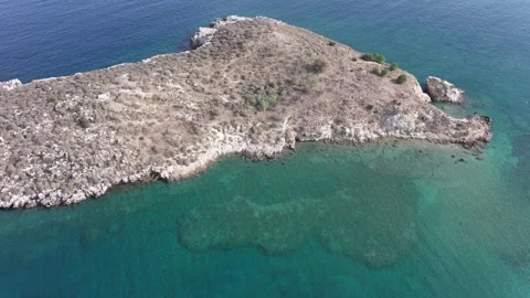 Aerial drone shot.View of famous beach in the summer, Crete, Greece. Famous beac Stock Footage 293515545