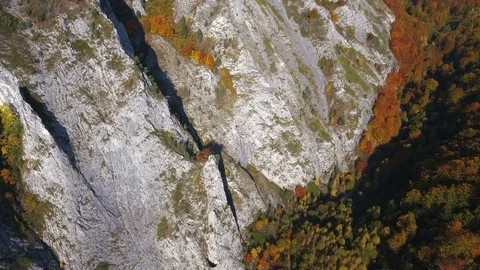 Aerial drone slow shot of deep valley in Apuseni Mountains, Romania. Stock Footage 78597002
