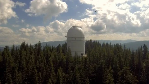 Aerial Drone of Space Observatory Stock Footage 111661749