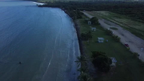 Aerial Drone Static Shot on an Empty Beach in the Caribbean Stock Footage 273835158