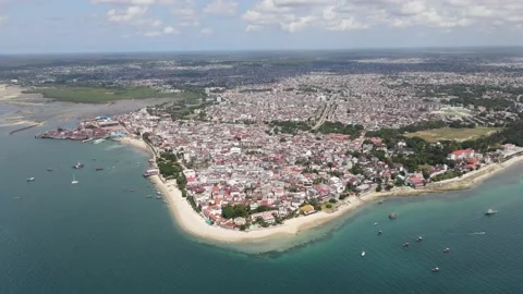 Aerial Drone Stone Town Zanzibar Video stock 148347853