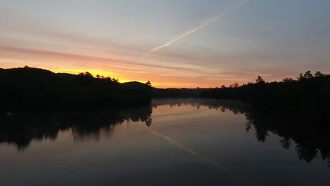 Aerial Drone Sunrise Sunset - Ontario Canada Stock Footage