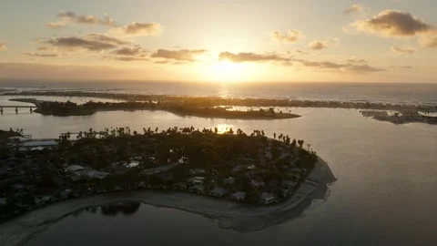 Aerial Drone Sunset shot over mission bay California san Diego Stock-Footage 240312694