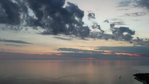 Aerial drone sunset view of Lanterna peninsula, Istria, Croatia. Stock Footage 317716676