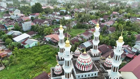 Aerial drone surrounds the mosque Stock Footage 327106909