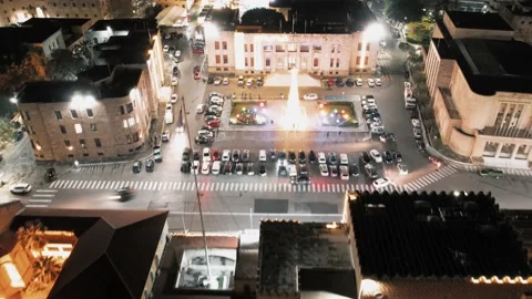 Aerial drone timelapse hyperlapse night video above Rhodes Video stock 170022705