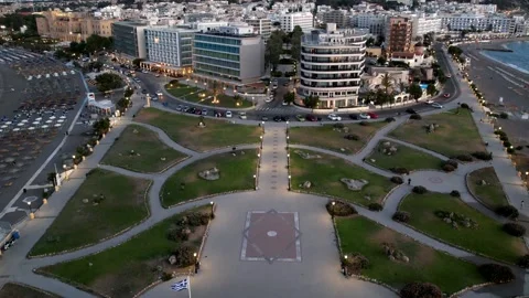 Aerial drone timelapse hyperlapse video of Mandraki on Rhodes Stock Footage 170904844
