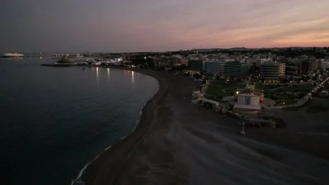 Aerial drone timelapse hyperlapse view of Rhodes island Video stock 170023431