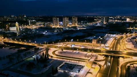 Aerial drone timelapse view of construction site cranes Stock Footage 103655259