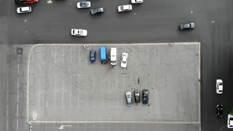Aerial Drone top down view on Central city Park, Yerevan, Armenia 스톡 동영상 112360588