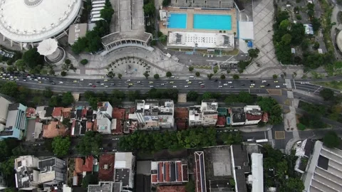 Aerial drone top down view over the iconic Maracana stadium Stock Footage 133532453
