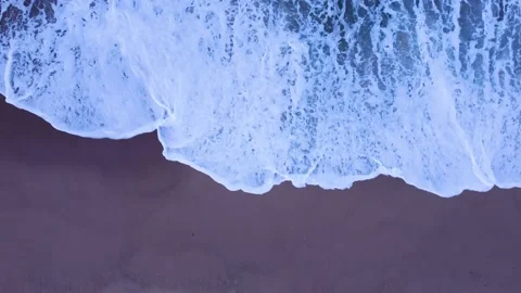 Aerial Drone top down view of Sea Waves Stock Footage 179351048