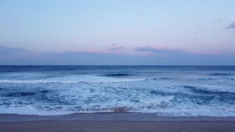 Aerial Drone top down view of Sea Waves Stock Footage 180360043