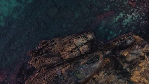 Aerial Drone top down view of Sea Waves Stock Footage 180364658